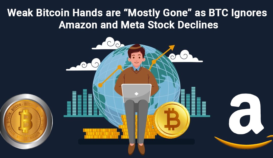 Weak Bitcoin Hands are “Mostly Gone” as BTC Ignores Amazon and Meta Stock Declines