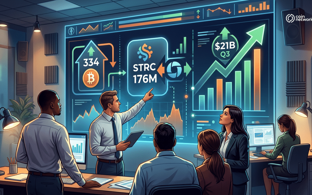 Strategy Bitcoin Purchase of 334 BTC Trails $176M STRC Buyback as Firm Posts $21B Q3 Gain
